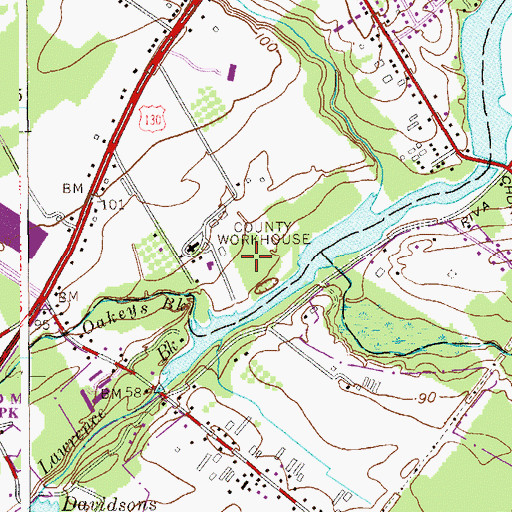 Topographic Map of Middlesex County Adult Corrections Center, NJ