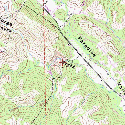 Topographic Map of Rocky Gorge, CA