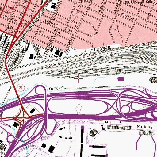 Topographic Map of Northern State Prison, NJ