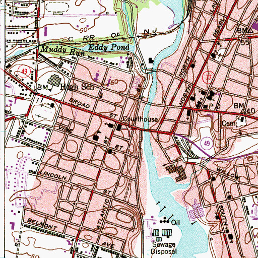 Topographic Map of Cumberland County Department of Corrections, NJ
