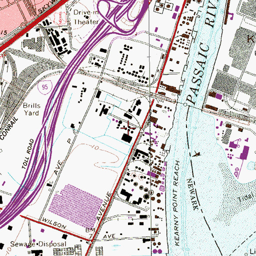 Topographic Map of Essex County Correctional Facility, NJ