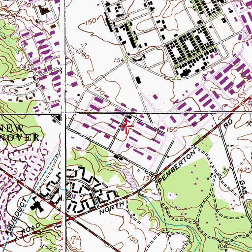 Topographic Map of Federal Correctional Institution - Fort Dix, NJ