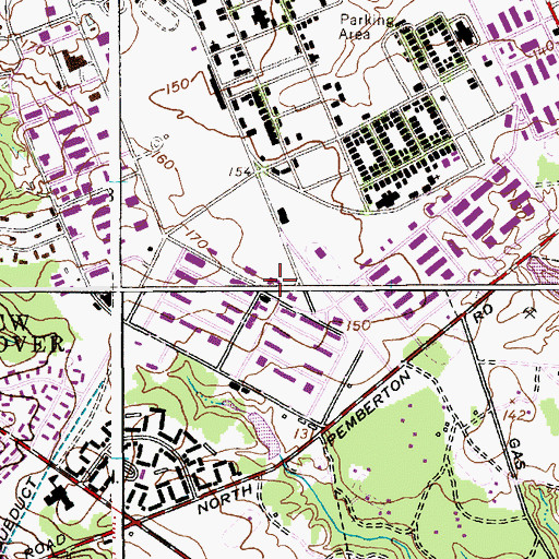 Topographic Map of Federal Correctional Institution - Fort Dix Satellite Camp, NJ