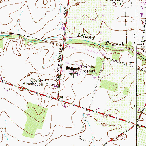 Topographic Map of Cumberland County Juvenile Detention Center, NJ