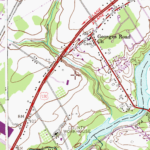Topographic Map of Middlesex County Juvenile Detention Center, NJ