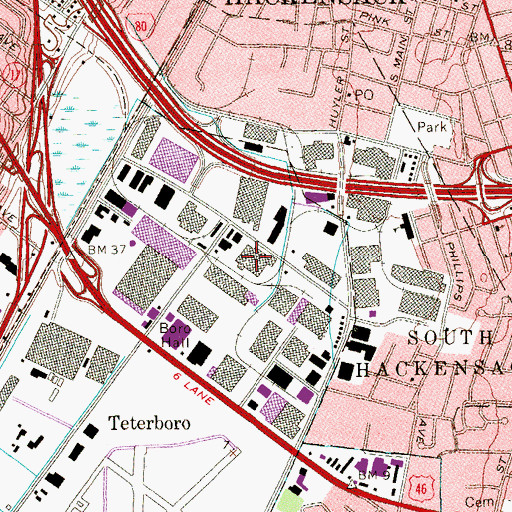 Topographic Map of Bergen County Juvenile Detention Center, NJ