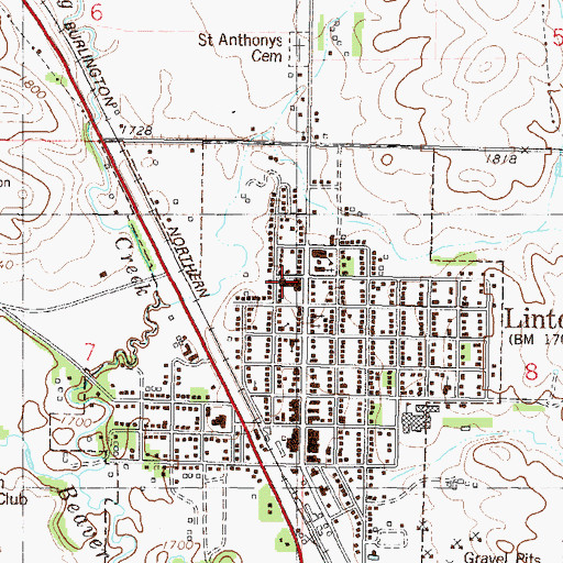 Topographic Map of Linton Hospital, ND