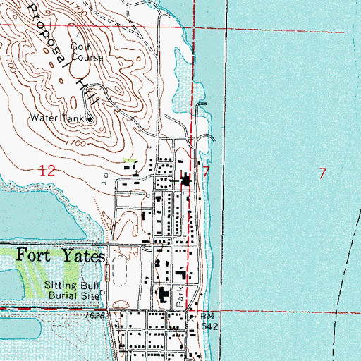 Topographic Map of Standing Rock Indian Health Care System, ND