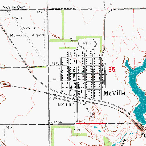 Topographic Map of Nelson County Health System Hospital, ND