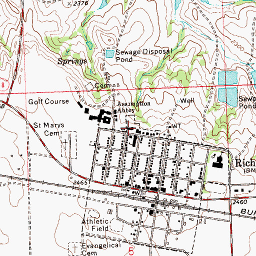 Topographic Map of Richardton Memorial Hospital, ND