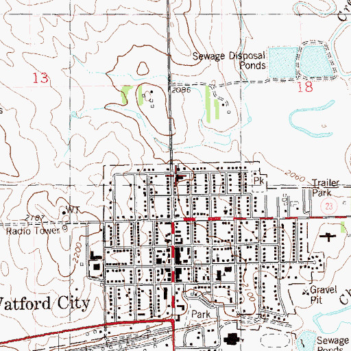 Topographic Map of Mckenzie County Hospital, ND