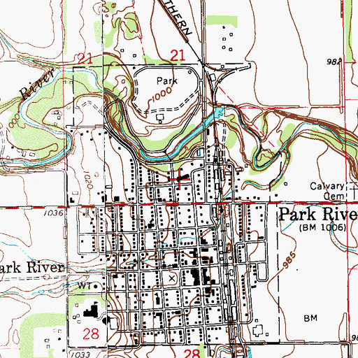 Topographic Map of First Care Health Center, ND