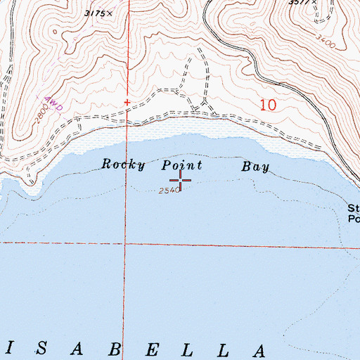 Topographic Map of Rocky Point Bay, CA