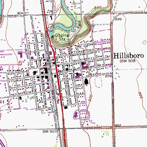 Topographic Map of Hillsboro Medical Center, ND