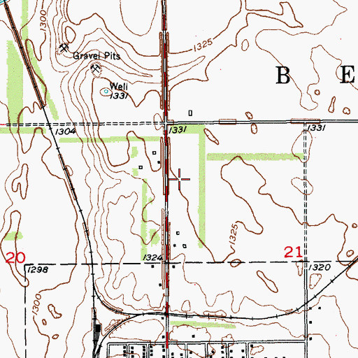 Topographic Map of CHI Oakes Hospital, ND