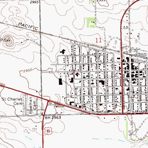 Topographic Map of Southwest Healthcare Service Hospital, ND