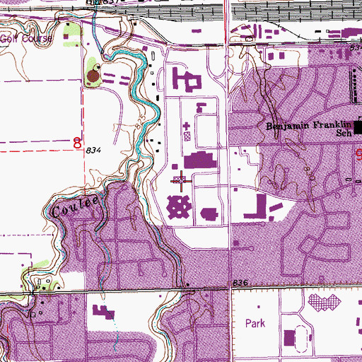 Topographic Map of Altru Rehabilitation Center, ND