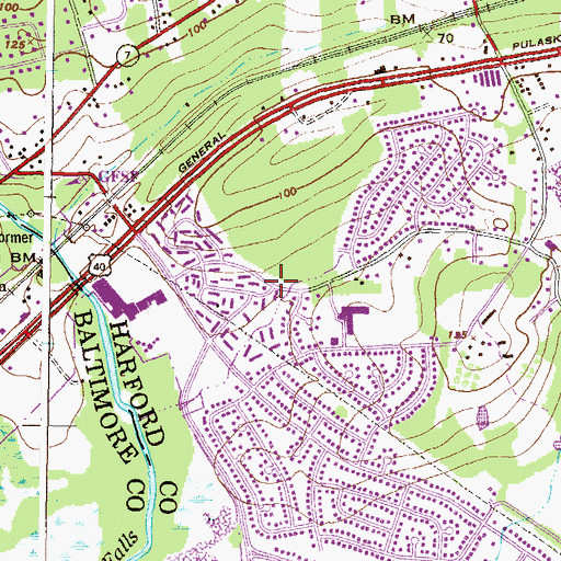 Topographic Map of Harford County Sheriff's Office Joppa Community Policing, MD