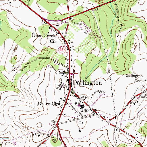 Topographic Map of Harford County Sheriff's Office Darlington Community Policing, MD