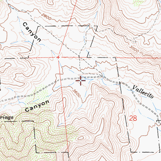 Topographic Map of Rodriguez Canyon, CA