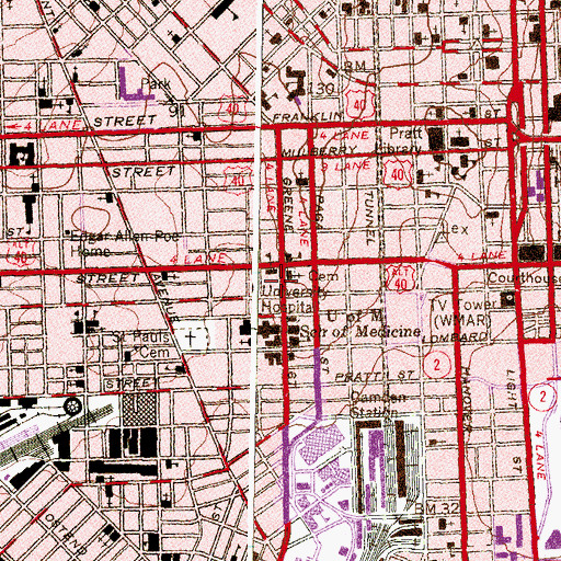 Topographic Map of Baltimore Veterans Affairs Maryland Health Care Police Headquarters, MD