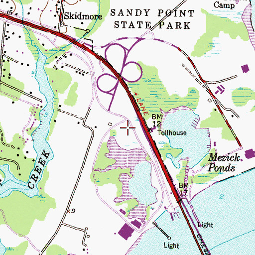 Topographic Map of Maryland Transportation Authority Police William Preston Lane Junior Memorial Bay Bridge, MD