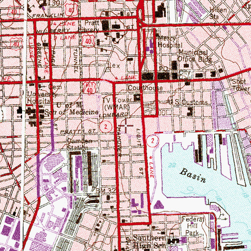 Topographic Map of United States Secret Service Baltimore Office, MD