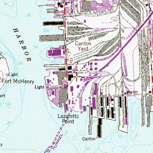 Topographic Map of Maryland Transportation Authority Police Fort McHenry Tunnel, MD