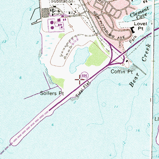 Topographic Map of Maryland Transportation Authority Police Francis Scott Key Bridge, MD