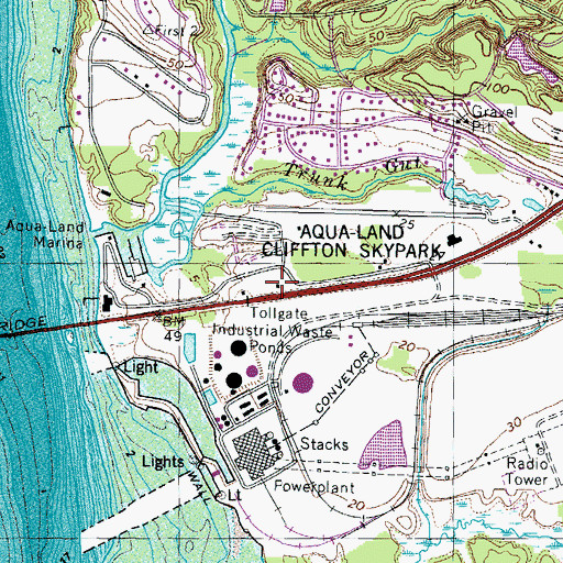 Topographic Map of Maryland Transportation Authority Police Station Governor Harry Nice Memorial Bridge, MD