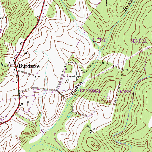 Topographic Map of Black Hill Regional Park Police, MD