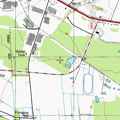 Topographic Map of Dorchester County Jail, MD
