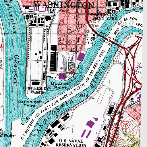 Topographic Map of Buzzard Point, DC