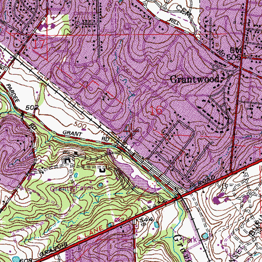 Topographic Map of Ulysses S Grant National Historic Site, MO