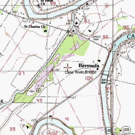 Topographic Map of Cane River Creole National Historical Park, LA