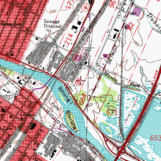 Topographic Map of River Raisin National Battlefield Park, MI