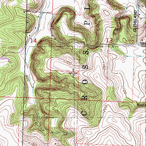 Topographic Map of Ice Age National Scenic Trail, WI