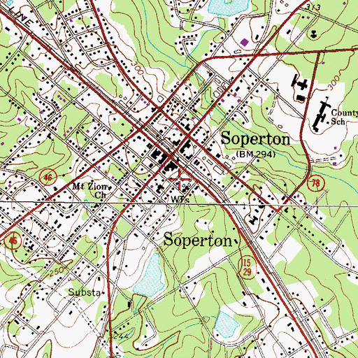 Topographic Map of Treutlen County Sheriff's Office, GA