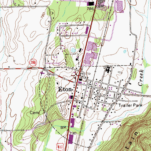 Topographic Map of Eton Police Department, GA