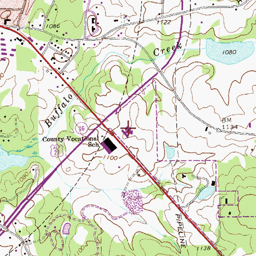 Topographic Map of Carroll County Sheriff's Office, GA