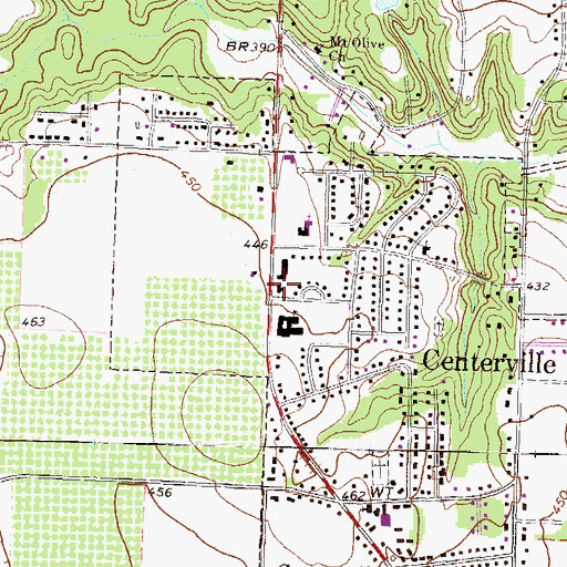 Topographic Map of Centerville Police Department, GA