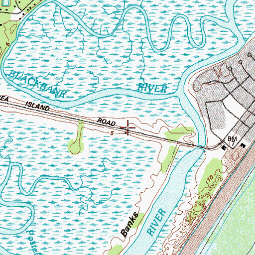 Topographic Map of Glynn County Police Department Sea Island Substation, GA