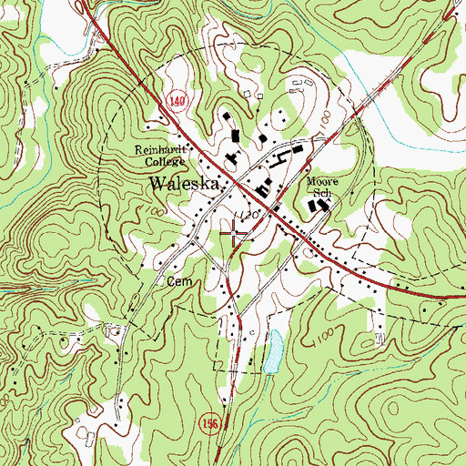 Topographic Map of Cherokee County Sheriff's Office Waleska Precinct, GA