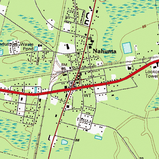 Topographic Map of Brantley County Sheriff's Office, GA