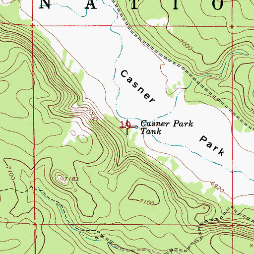 Topographic Map of Casner Park Tank, AZ