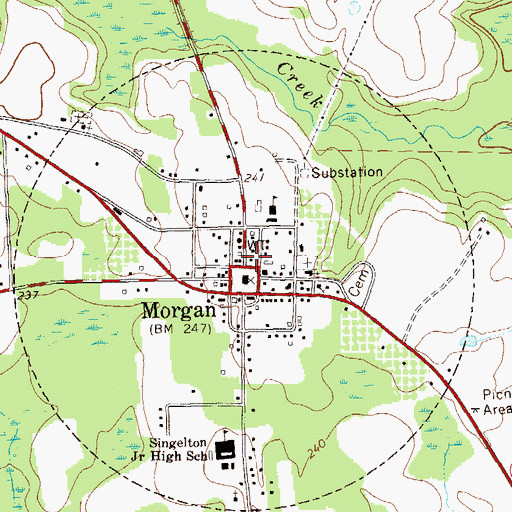 Topographic Map of Calhoun County Sheriff's Office, GA