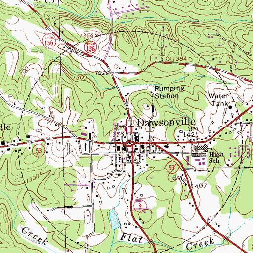 Topographic Map of Dawson County Sheriff's Office, GA