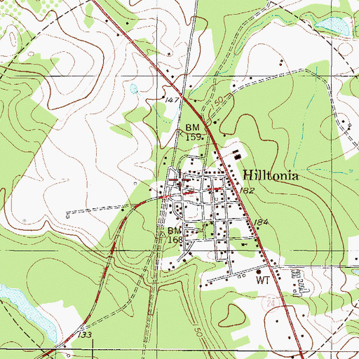 Topographic Map of Hiltonia Police Department, GA
