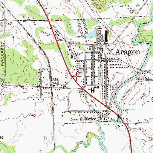 Topographic Map of Aragon Police Department, GA