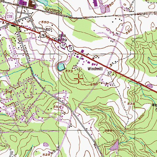 Topographic Map of McDuffie County Sheriff's Office, GA